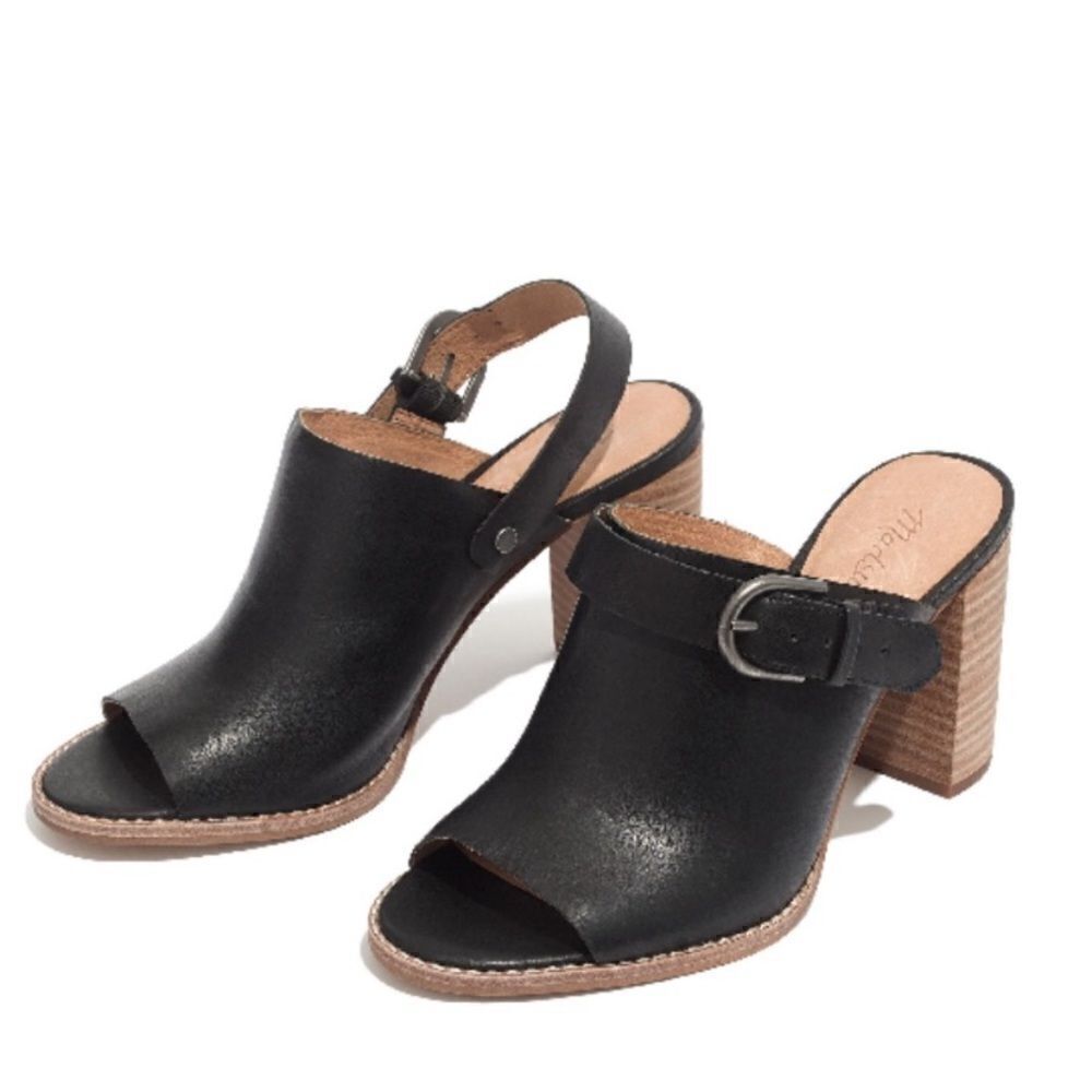 MADEWELL Riley Convertible Slingback Sandals Black Size 10